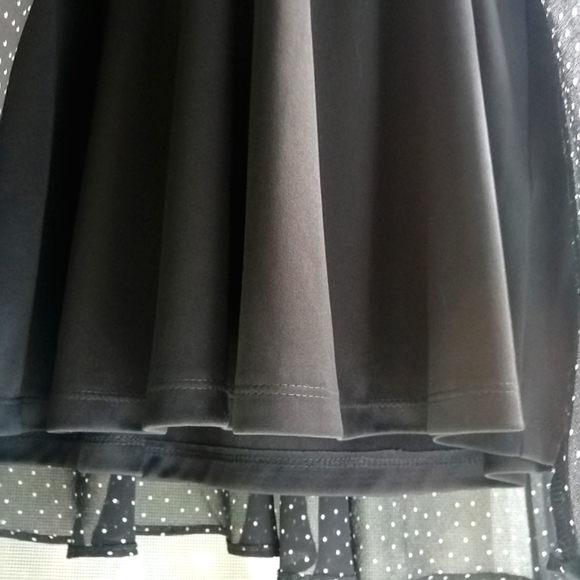 Chaps black polkadot dress wrap style ruffle collar tie sash belt NWT sz 6 - Picture 10 of 15